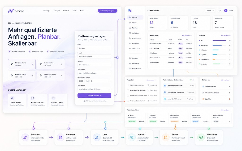 Lead-Funnel & CRM — Landingpage, CRM-Cockpit mit Pipeline